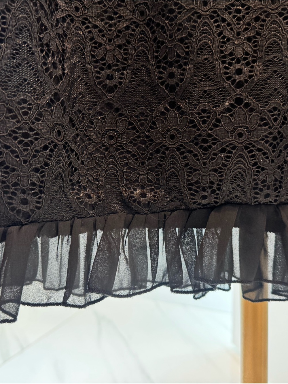 NWT - PrettyLittleThing Black Lace Long Sleeve Mini Dress, Size 6 - Picture 6 of 10